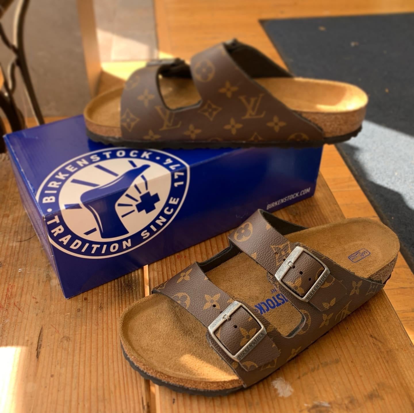 Birkenstock Louis Vuitton Brown